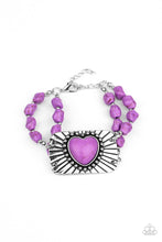 Load image into Gallery viewer, Paparazzi Sandstone Sweetheart - Purple - Bracelet - $5 Jewelry with Ashley Swint