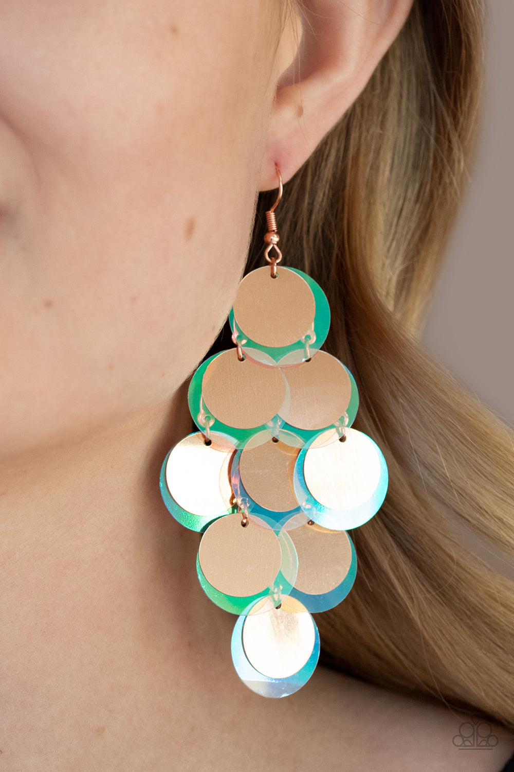 PRE-ORDER - Paparazzi Sequin Seeker - Copper - Earrings - $5 Jewelry with Ashley Swint