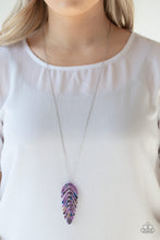 Load image into Gallery viewer, Paparazzi She QUILL Be Loved - Purple Acrylic Feather Pendant - Silver Chain Necklace &amp; Earrings - $5 Jewelry with Ashley Swint