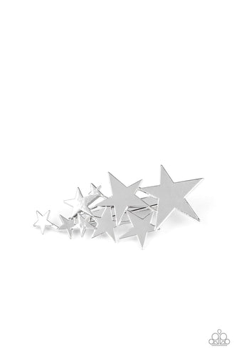 Paparazzi She STAR-ted It! - Silver - Hair Clip - $5 Jewelry with Ashley Swint