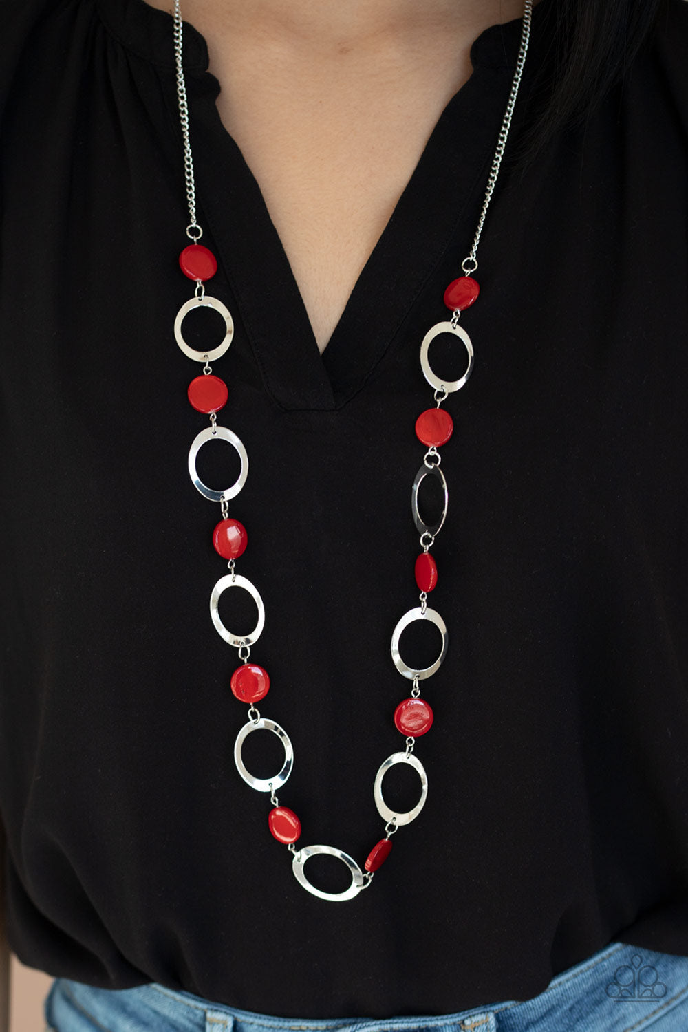 Paparazzi SHELL Your Soul - RED - Shell Beads - Necklace & Earrings - $5 Jewelry with Ashley Swint