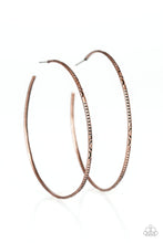 Load image into Gallery viewer, Paparazzi Sleek Fleek - Copper - Large Hoop - Post Earrings - $5 Jewelry with Ashley Swint