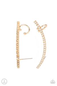 PRE-ORDER - Paparazzi Sleekly Shimmering - Gold - Ear Crawler Earrings - $5 Jewelry with Ashley Swint