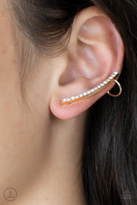 PRE-ORDER - Paparazzi Sleekly Shimmering - Gold - Ear Crawler Earrings - $5 Jewelry with Ashley Swint