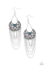 Load image into Gallery viewer, Paparazzi So Social Butterfly - Blue Rhinestone - Butterfly Inspired Earrings - $5 Jewelry With Ashley Swint