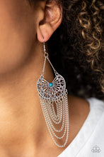 Load image into Gallery viewer, Paparazzi So Social Butterfly - Blue Rhinestone - Butterfly Inspired Earrings - $5 Jewelry With Ashley Swint