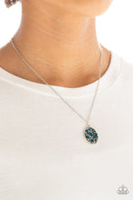 Load image into Gallery viewer, Paparazzi Star-Crossed Stargazer - Blue Rhinestones - Silver Necklace and matching Earrings - $5 Jewelry With Ashley Swint