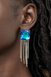 Paparazzi Supernova Novelty - Blue - Earrings - $5 Jewelry with Ashley Swint