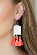 Load image into Gallery viewer, Paparazzi Tassel Retreat - Orange / Coral - Thread / Fringe - Shell like Earrings - $5 Jewelry With Ashley Swint