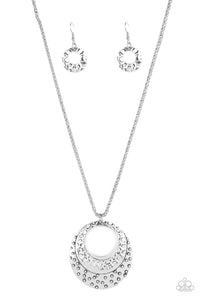 Paparazzi Texture Trio - Silver - Necklace & Earrings - $5 Jewelry with Ashley Swint