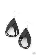 Load image into Gallery viewer, PRE-ORDER - Paparazzi Thats A STRAP - Black - Earrings - $5 Jewelry with Ashley Swint