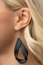 Load image into Gallery viewer, PRE-ORDER - Paparazzi Thats A STRAP - Black - Earrings - $5 Jewelry with Ashley Swint