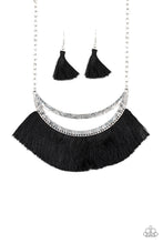 Load image into Gallery viewer, Paparazzi The MANE Event - Black - Bold Thread Fringe Necklace and matching Earrings - $5 Jewelry With Ashley Swint
