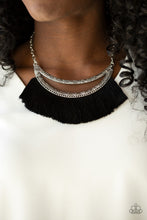 Load image into Gallery viewer, Paparazzi The MANE Event - Black - Bold Thread Fringe Necklace and matching Earrings - $5 Jewelry With Ashley Swint