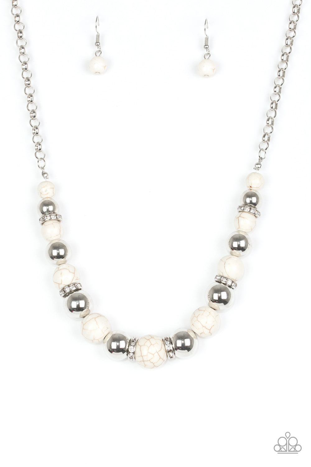 White stone store necklace paparazzi