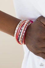 Load image into Gallery viewer, Paparazzi This Time With Attitude - Pink - Emerald Cut Rhinestones - Double Wrap Bracelet - $5 Jewelry With Ashley Swint