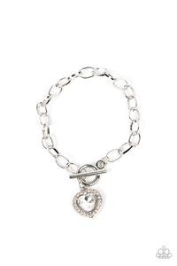 Paparazzi Till DAZZLE Do Us Part - White - Bracelet - $5 Jewelry with Ashley Swint
