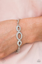 Load image into Gallery viewer, Paparazzi Timelessly Metropolitan - White Rhinestones Bracelet - Fashion Fix / Trend Blend Exclusive August 2019 - $5 Jewelry With Ashley Swint