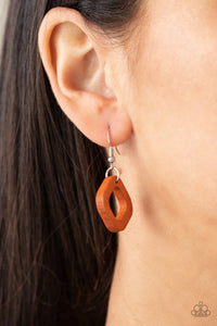 PRE-ORDER - Paparazzi Top Of The WOOD Chain - Orange - Necklace & Earrings - $5 Jewelry with Ashley Swint