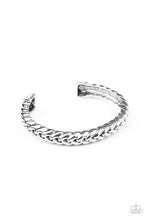 Load image into Gallery viewer, Paparazzi Tough as Nails - Silver - Thick Weave - Cuff Bracelet - $5 Jewelry with Ashley Swint
