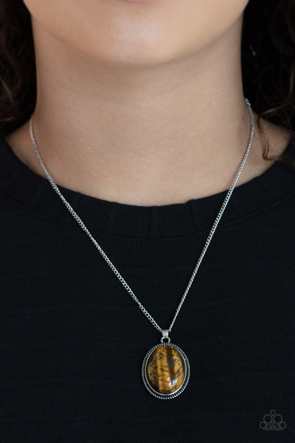 PRE-ORDER - Paparazzi Tranquil Talisman - Brown Tiger's Eye Stone - Necklace & Earrings - $5 Jewelry with Ashley Swint