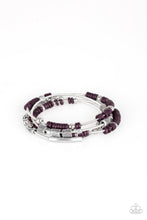 Load image into Gallery viewer, Paparazzi Tribal Spunk - Purple Beading - Set of 4 Stretchy - Bracelets - $5 Jewelry with Ashley Swint