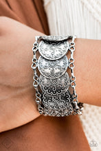 Load image into Gallery viewer, Paparazzi Tribal Treasure Trove Silver - Embossed Antiqued Discs - Bracelet - Fashion Fix Exclusive September 2019 - $5 Jewelry With Ashley Swint