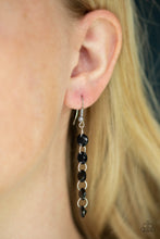 Load image into Gallery viewer, Paparazzi Trickle-Down Effect - Black - Silver Earrings - $5 Jewelry With Ashley Swint