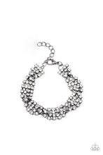 Load image into Gallery viewer, Paparazzi Twists and Turns - Black Gunmetal - White Rhinestones - Adjustable Bracelet - $5 Jewelry with Ashley Swint