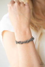 Load image into Gallery viewer, Paparazzi Twists and Turns - Black Gunmetal - White Rhinestones - Adjustable Bracelet - $5 Jewelry with Ashley Swint