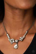 Load image into Gallery viewer, Paparazzi Unrivaled Sparkle - Black Gunmetal - White Rhinestone &amp; Gems - Necklace &amp; Earrings - $5 Jewelry with Ashley Swint