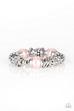 Load image into Gallery viewer, Paparazzi Uptown Tease - Pink Pearls - Silver Rhinestone Bracelet - $5 Jewelry With Ashley Swint
