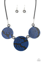 Load image into Gallery viewer, Paparazzi Viper Pit - Blue - Python Leather - Necklace &amp; Earrings - $5 Jewelry with Ashley Swint