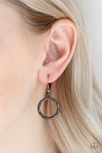 Load image into Gallery viewer, Paparazzi Walk Like An Egyptian - Black Gunmetal Hoop - Pendant Necklace and matching Earrings - $5 Jewelry With Ashley Swint