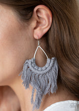 Load image into Gallery viewer, Paparazzi Wanna Piece Of MACRAME? - Silver - Teardrop Earrings - $5 Jewelry with Ashley Swint