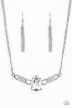 Load image into Gallery viewer, Paparazzi Way To Make An Entrance - White Rhinestone Gem Necklace - Life of the Party Exclusive July 2019 - $5 Jewelry With Ashley Swint