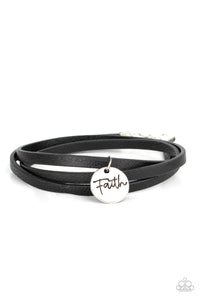PRE-ORDER - Paparazzi Wonderfully Worded - Black - Triple Wrap Faith Bracelet - $5 Jewelry with Ashley Swint