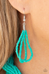 Paparazzi A Standing Ovation - Blue Turquoise - Seed Bead Necklace & Earrings - $5 Jewelry With Ashley Swint