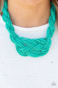 Paparazzi A Standing Ovation - Blue Turquoise - Seed Bead Necklace & Earrings - $5 Jewelry With Ashley Swint