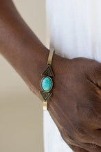 Load image into Gallery viewer, Paparazzi Apache Trail - Brass - Turquoise Stone Bracelet - $5 Jewelry With Ashley Swint