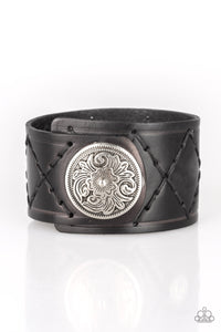 Paparazzi Badlands Bandit - Black Leather Bracelet - $5 Jewelry With Ashley Swint
