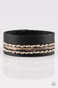Paparazzi Beach Boy - Black Leather - Snap Bracelet - $5 Jewelry With Ashley Swint