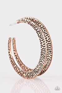 Paparazzi BEAST Friends Forever - Copper - Hammered Hoop - Post Earrings - $5 Jewelry with Ashley Swint