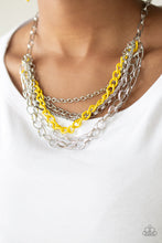 Load image into Gallery viewer, Paparazzi Color Bomb - Yellow - Silver Necklace &amp; Earrings - $5 Jewelry With Ashley Swint