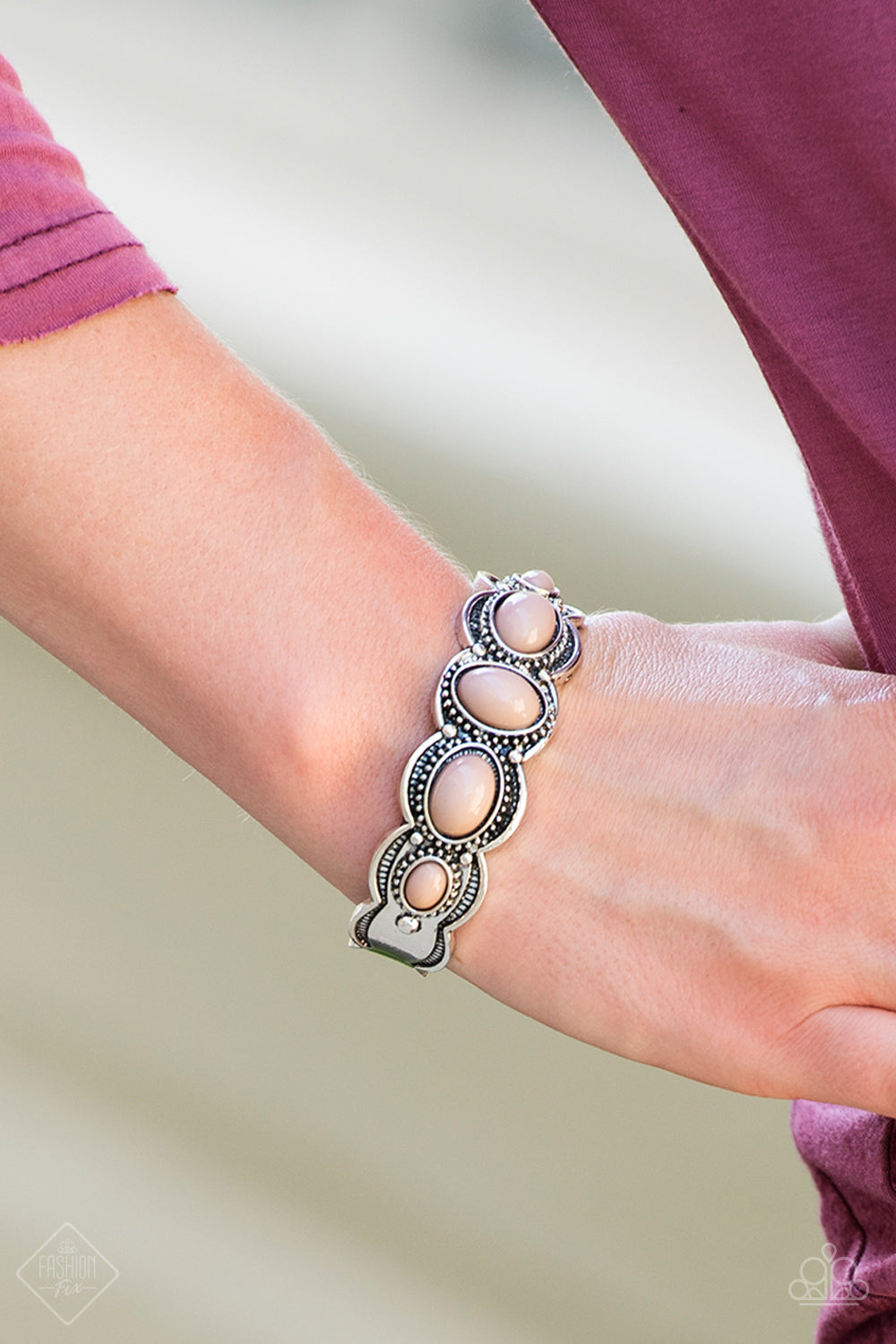 Paparazzi Desert Farer - Brown Beads - Cuff Bracelet - Fashion Fix / Trend Blend Exclusive - $5 Jewelry With Ashley Swint