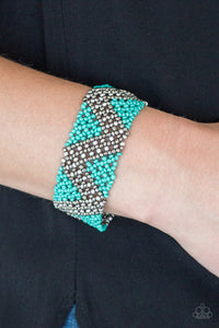 Paparazzi Desert Loom - Blue - Seed Beads Bracelet - $5 Jewelry with Ashley Swint