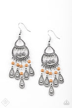 Load image into Gallery viewer, Paparazzi Eastern Excursion - Brown - Silver Ornate Teardrop Earrings - Fashion Fix - September 2018 - $5 Jewelry With Ashley Swint