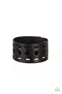 Paparazzi Free RANGER - Black Leather - Bracelet - $5 Jewelry With Ashley Swint