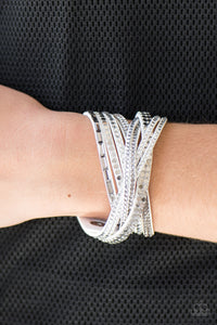 Paparazzi I Came To Slay - White Rhinestone - Double Wrap Bracelet - $5 Jewelry With Ashley Swint