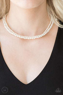 Paparazzi Ladies Choice - White Pearls - Necklace & Earrings - $5 Jewelry With Ashley Swint